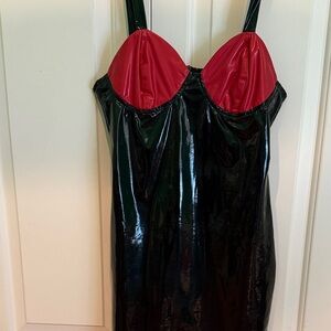 Black and Red Vinyl Dress